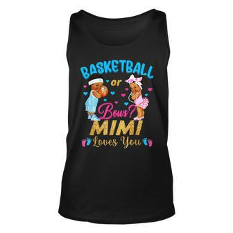 Basketball Or Bows Mimi Loves You Gender Reveal Pink Blue Unisex Tank Top | Mazezy