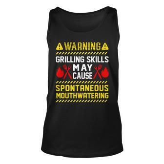 Bbq Grill Grilling Dad Chef Saying Warning Tank Top | Mazezy