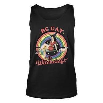 Be Gay Do Witchcraft Gay Lesbian Pagan Pride Witch Halloween Gift For Women Unisex Tank Top - Thegiftio UK