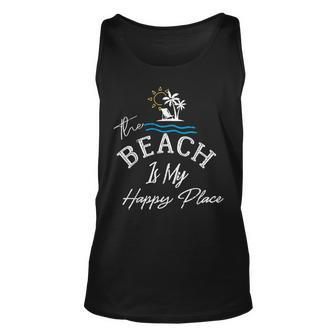 Beach The Beach Is My Happy Place Woman Tank Top - Seseable