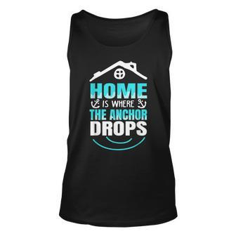 Beach Summer Home Is Where The Anchor Drops Unisex Tank Top | Mazezy