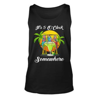 Beach Vacation Drinking It's 5 O'clock Somewhere Parrots Tank Top | Mazezy CA