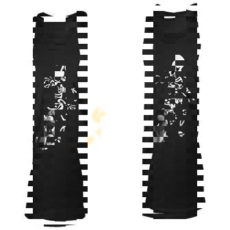 Beagle Biting Skeleton Leg Halloween Dog Halloween Tank Top | Mazezy