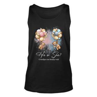 Bears Balloons Grandpa Can Bearly Wait Gender Reveal Tank Top - Monsterry