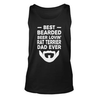Beer Best Bearded Beer Lovin Rat Terrier Dad Fathers Day Funny Unisex Tank Top - Monsterry DE
