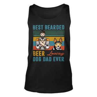 Beer Best Bearded Beer Loving Dog Dad Rat Terrier Personalized Unisex Tank Top - Monsterry