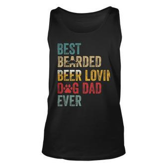 Beer Best Beards Beer Lovin Dog Dad Ever Father Papa Vintage Unisex Tank Top - Monsterry