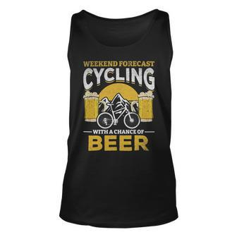 Beer Bicyclist Weekend Forecast Cycling With A Chance Of Beer Unisex Tank Top - Monsterry UK