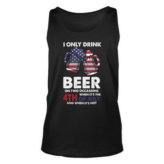 Beer Funny 4Th Of July Beer Lovers American Distressed Flag58 Unisex Tank Top - Monsterry DE