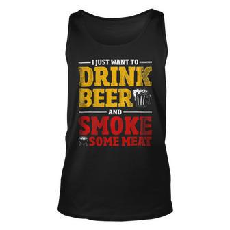 Beer Funny Bbq Chef Beer Smoked Meat Lover Gift Grilling Bbq Unisex Tank Top - Monsterry AU