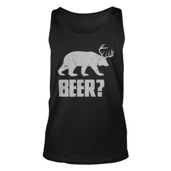 Beer Funny Bear Plus Deer Equals Beer Deer Hunting Usa Hunter Unisex Tank Top - Monsterry AU
