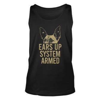 Belgian Malinois Ears Up System Armed Gift Maligator Unisex Tank Top | Mazezy