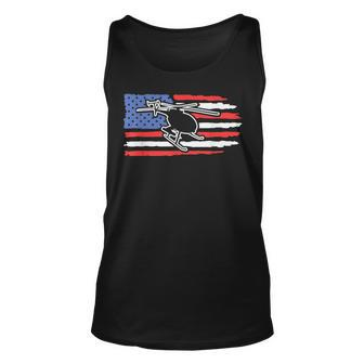 Bell Flight Patriotic Helicopter American Flag Unisex Tank Top | Mazezy