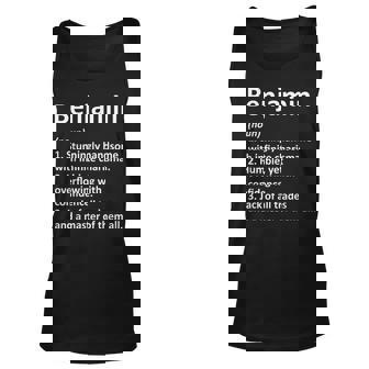 Benjamin Definition Personalized Name Funny Birthday Gift Unisex Tank Top | Mazezy