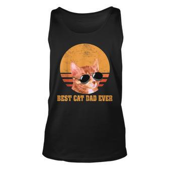 Best Cat Dad Ever Men Funny Vintage Cat Lover Unisex Tank Top | Mazezy