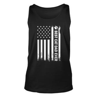 Best Cat Dad Ever Us Flag For Cat Dad Fathers Day Unisex Tank Top | Mazezy UK