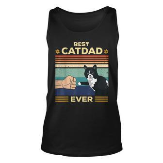 Best Cat Dad Ever Vintage Retro Cat Gifts Men Fathers Day Unisex Tank Top | Mazezy