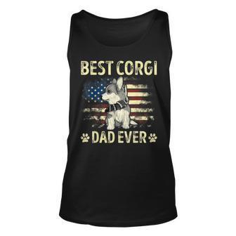 Best Corgi Dad Ever Ameican Flag Daddy Dog Lover Owner Unisex Tank Top - Seseable