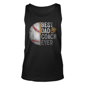 Best Dad Coach Ever Funny Baseball For Sport Lovers Fan Unisex Tank Top - Seseable