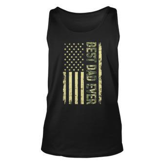 Best Dad Ever American Flag Gift For Fathers Day Camouflage Unisex Tank Top | Mazezy