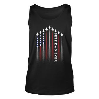 Best Dad Ever American Flag Us Air Fighter Fathers Day Unisex Tank Top | Mazezy