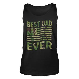 Best Dad Ever Fathers Day Gift American Flag Military Camo Unisex Tank Top - Seseable