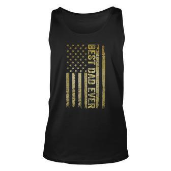 Best Dad Ever Fathers Day Us American Flag Fathers Day Unisex Tank Top | Mazezy