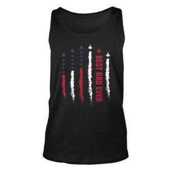 Best Dad Ever Us American Flag Air Fighter Jet Fathers Day For Dad Tank Top | Mazezy