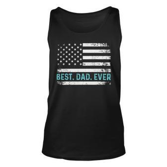 Best Dad Ever With Us American Flag Fathers Day Dad Unisex Tank Top - Monsterry UK