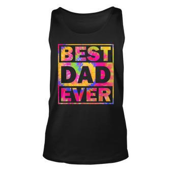 Best Dad Ever With Us Flag Tie Dye Fathers Day Unisex Tank Top | Mazezy