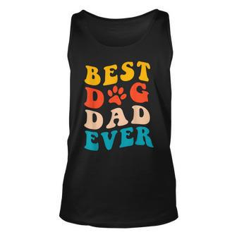 Best Dog Dad Ever T Fathers Day Dog Dad Retro Vintage Gift For Mens Unisex Tank Top - Thegiftio UK