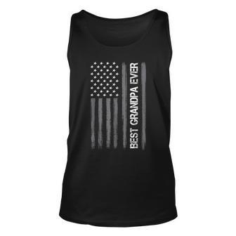 Best Grandpa Ever American Flag Funny Fathers Day For Unisex Tank Top | Mazezy