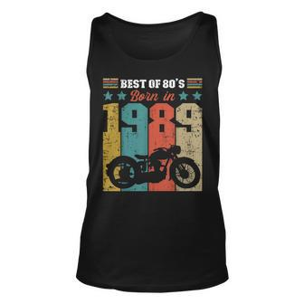 Best Of 80S Born In 1989 Vintage Motorcycle Rider Unisex Tank Top | Mazezy