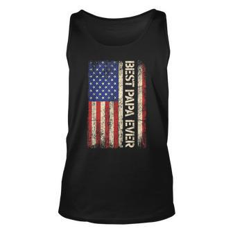 Best Papa Ever Us American Flag Gifts For Fathers Day Men Unisex Tank Top - Thegiftio UK