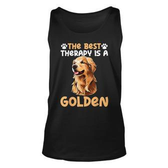The Best Therapy Is A Golden Retriever Dog Lovers Tank Top - Seseable
