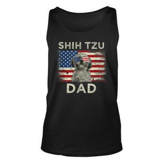 Best Shih Tzu Dad Ever American Flag 4Th Of July Father Day Tank Top | Mazezy