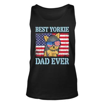Best Yorkie Dog Dad Ever Happy Father Day Dog Daddy American Tank Top | Mazezy