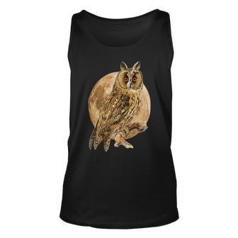Beutiful Owl With Full Moon Design Unisex Tank Top - Monsterry AU