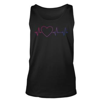 Bi Heartbeat - Bisexual Pride Flag Ecg Pulse Line Unisex Tank Top | Mazezy