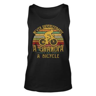 Bicycle Grandpa Never Underestimate A Grandpa On A Bicycle Unisex Tank Top - Seseable