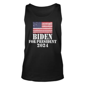 Biden For President Biden 2024 Retro Vintage Us Flag Biden Unisex Tank Top - Monsterry DE