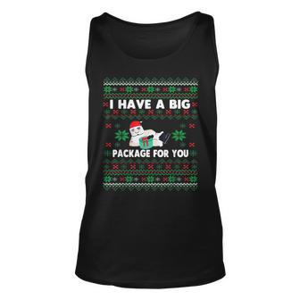 I Have A Big Package For You Christmas Ugly Sweater Tank Top | Mazezy