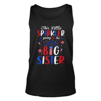 Big Sister Sparkler 4Th Of July Pregnancy Announcement Unisex Tank Top - Monsterry