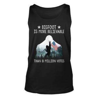 Bigfoot Is More Believable Than 81 Million Votes Usa Flag Tank Top | Mazezy