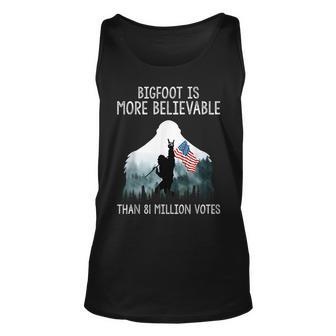 Bigfoot Is More Believable Than 81 Million Votes Usa Flag Tank Top - Monsterry DE