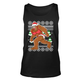 Bigfoot Bikini Ugly Christmas Sweater Tank Top - Monsterry