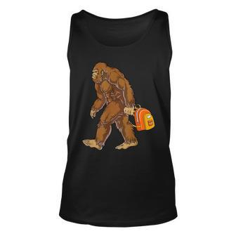 Bigfoot Carrying A Backpack Sasquatch Back To School Sasquatch Tank Top | Mazezy