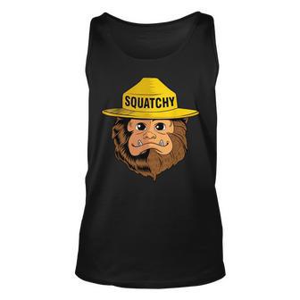 Bigfoot Squatchy Sasquatch Camping Hiking Retro Vintage Unisex Tank Top - Seseable