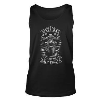 Biker Dad Motorcycle Fathers Day Design For Fathers Unisex Tank Top - Seseable