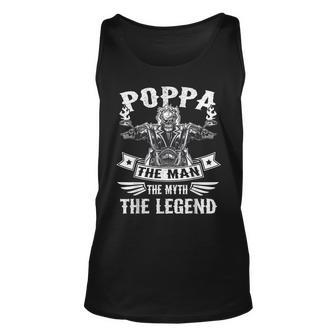 Biker Grandpa Poppa The Man Myth The Legend Motorcycle Unisex Tank Top | Mazezy AU
